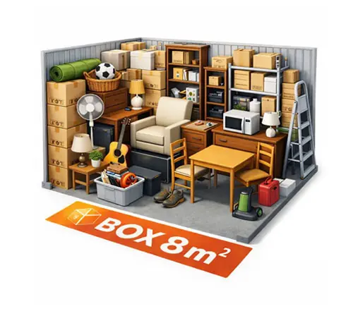 Box de stockage 8 m³ : volume intermédiaire pour meubles et cartons